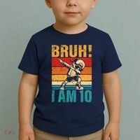 10 Year Old Birthday Dabbing Boy Bruh ItS My 10th Birthday Toddler T-Shirt thumb 2