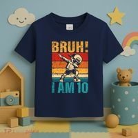 10 Year Old Birthday Dabbing Boy Bruh ItS My 10th Birthday Toddler T-Shirt thumb 3