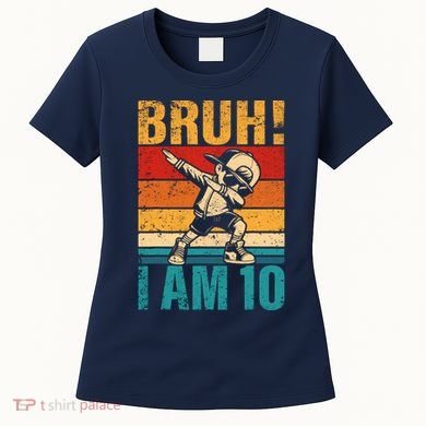 10 Year Old Birthday Dabbing Boy Bruh ItS My 10th Birthday Women's T-Shirt