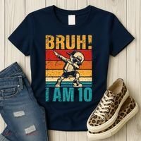 10 Year Old Birthday Dabbing Boy Bruh ItS My 10th Birthday Women's T-Shirt thumb 3
