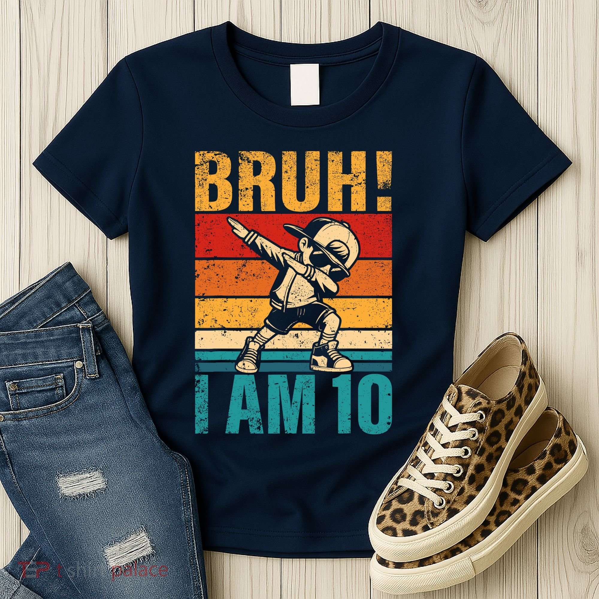 10 Year Old Birthday Dabbing Boy Bruh ItS My 10th Birthday Women's T-Shirt