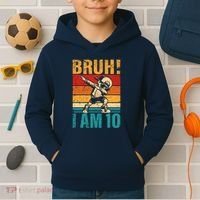 10 Year Old Birthday Dabbing Boy Bruh ItS My 10th Birthday Kids Hoodie thumb 2
