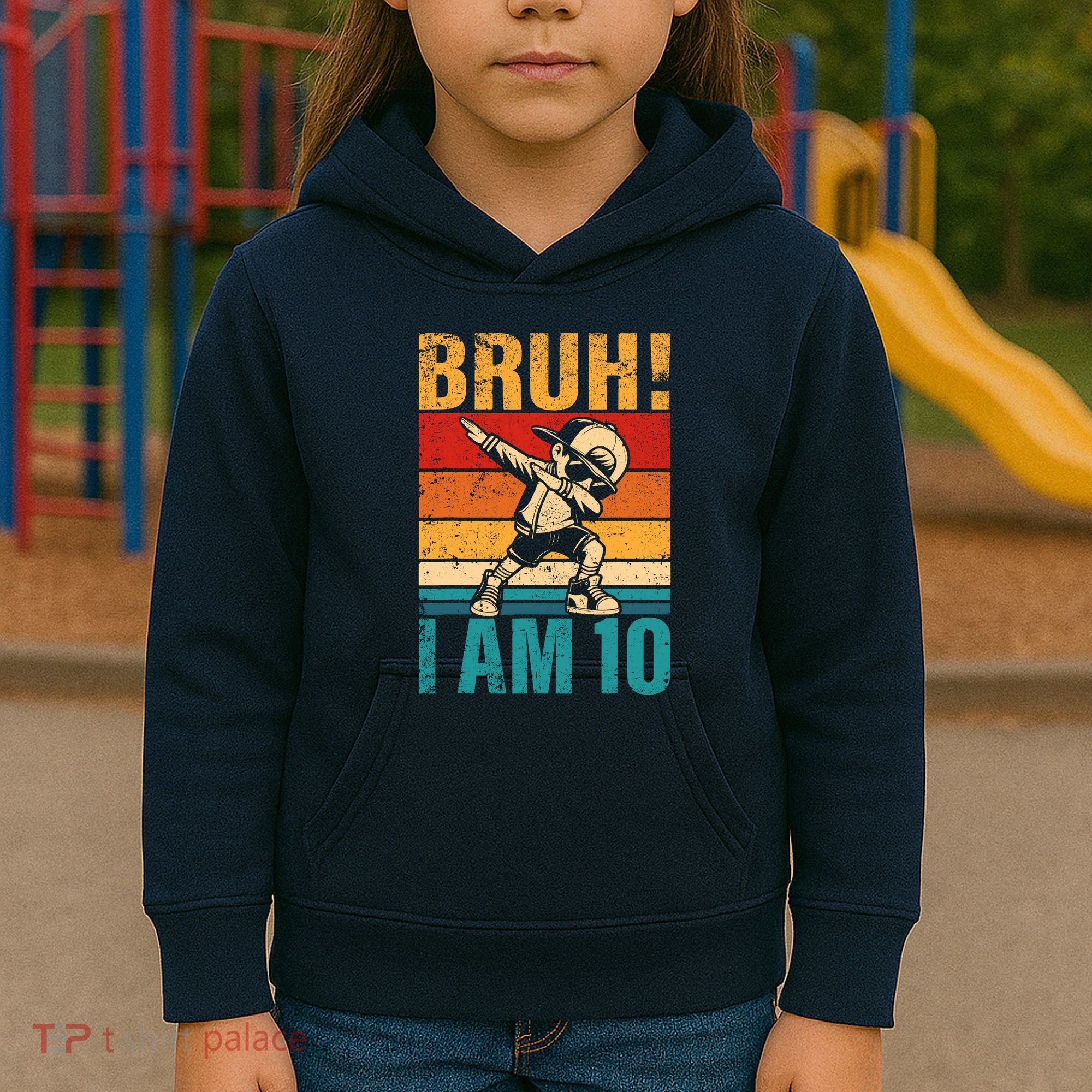 10 Year Old Birthday Dabbing Boy Bruh ItS My 10th Birthday Kids Hoodie