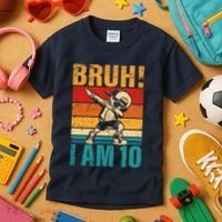 10 Year Old Birthday Dabbing Boy Bruh ItS My 10th Birthday Kids T-Shirt thumb 3