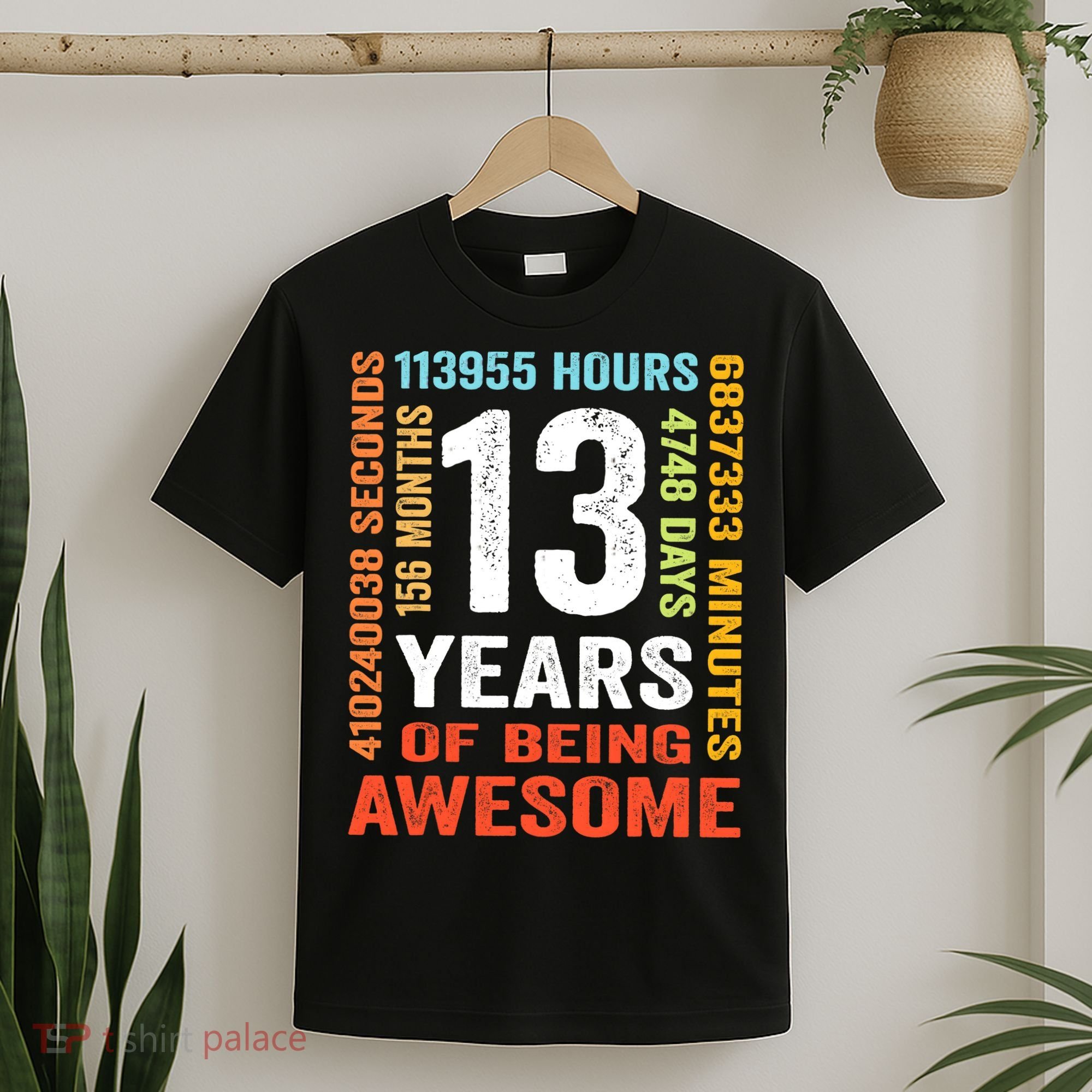 13 Years Old 13th Birthday Gift Vintage 156 Month Boy Girl T-Shirt
