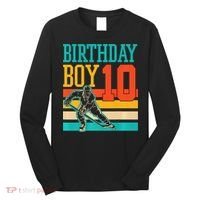 10 Year Old Ice Hockey Themed Birthday Party 10th  Gift Long Sleeve Shirt thumb 0