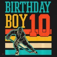 10 Year Old Ice Hockey Themed Birthday Party 10th  Gift T-Shirt thumb 7