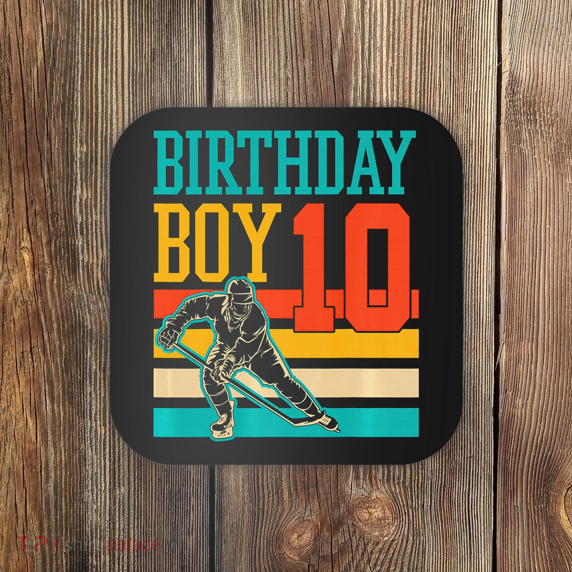 10 Year Old Ice Hockey Themed Birthday Party 10th  Gift Coaster