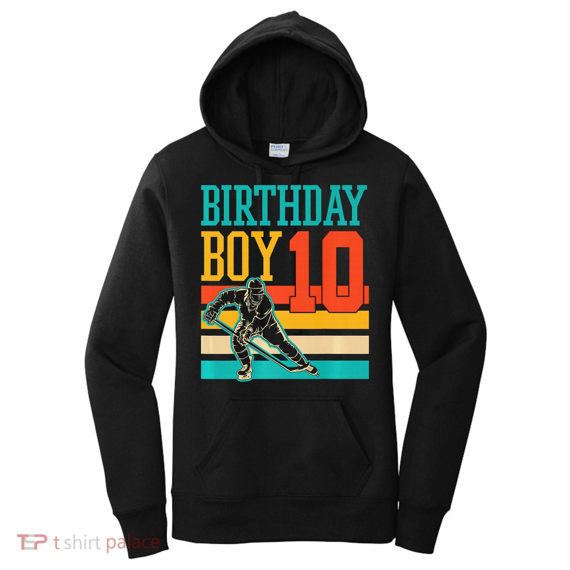 10 Year Old Ice Hockey Themed Birthday Party 10th  Gift Women's Hoodie