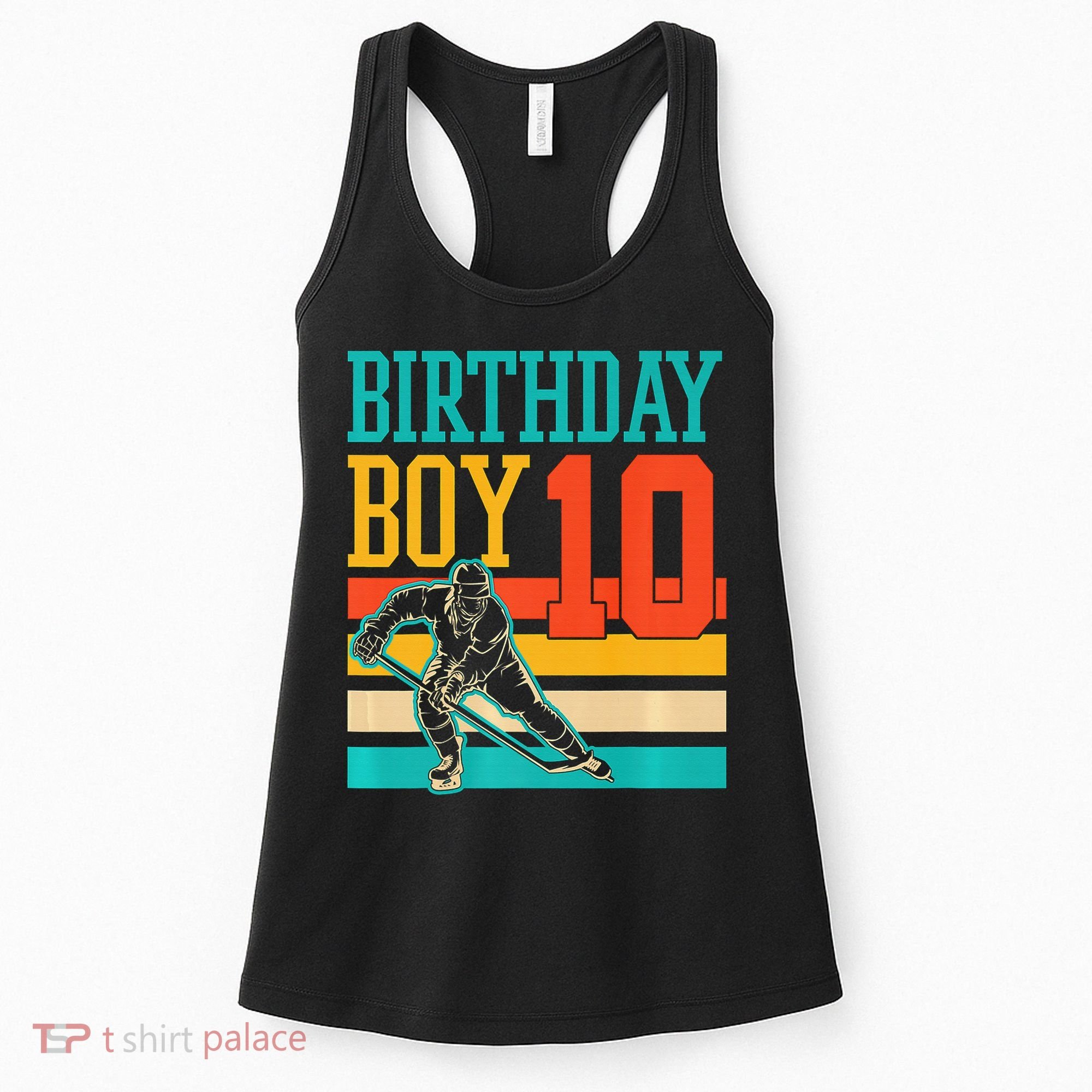 10 Year Old Ice Hockey Themed Birthday Party 10th  Gift Women's Tank Top
