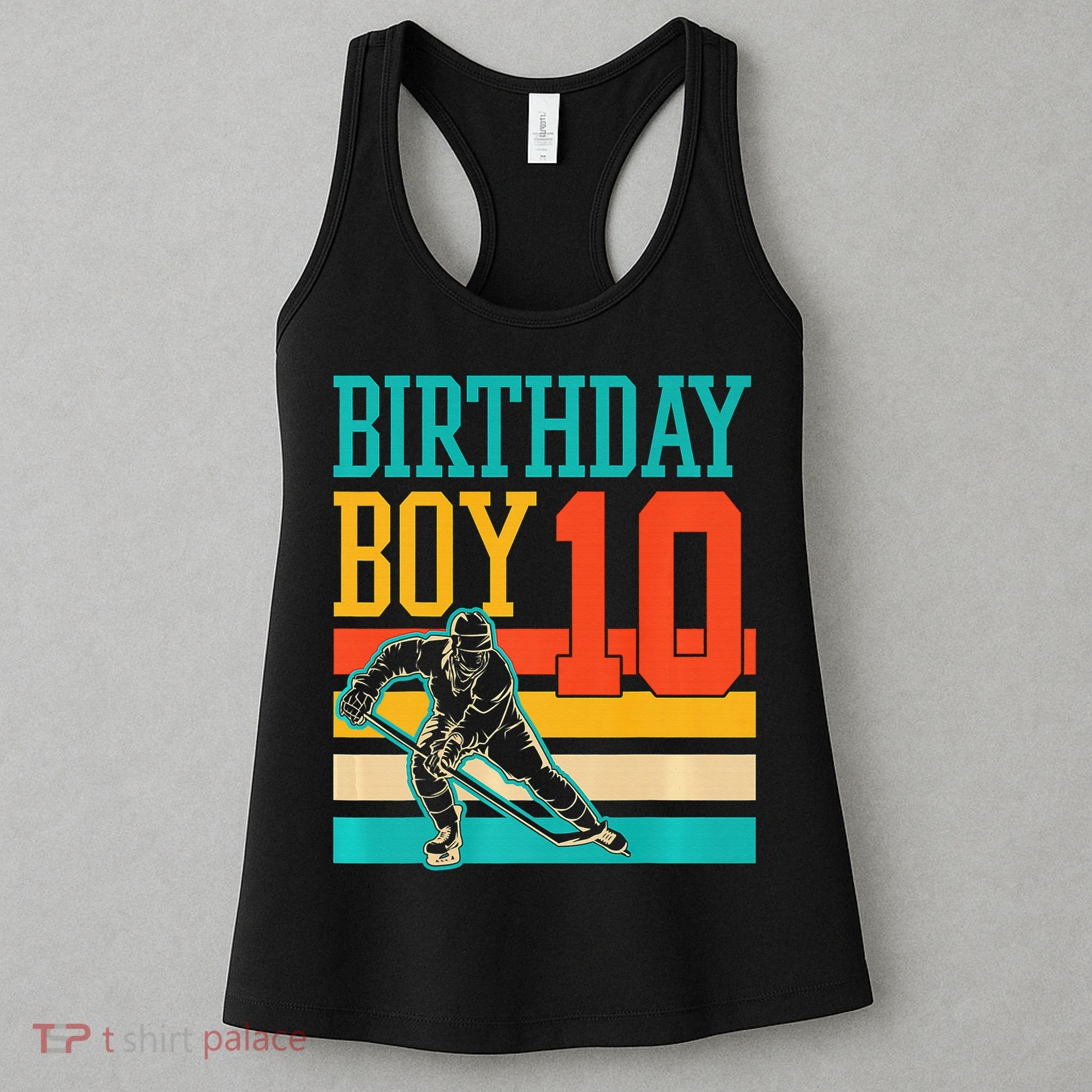 10 Year Old Ice Hockey Themed Birthday Party 10th  Gift Women's Tank Top