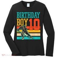 10 Year Old Ice Hockey Themed Birthday Party 10th  Gift Women's Long Sleeve Shirt thumb 0