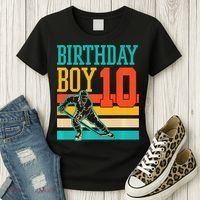 10 Year Old Ice Hockey Themed Birthday Party 10th  Gift Women's T-Shirt thumb 3