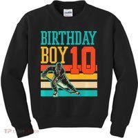 10 Year Old Ice Hockey Themed Birthday Party 10th  Gift Kids Sweatshirt thumb 0