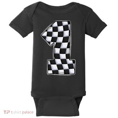 1 Year Old Pit Crew One Car Racing 1st Birthday Race Car Baby Bodysuit