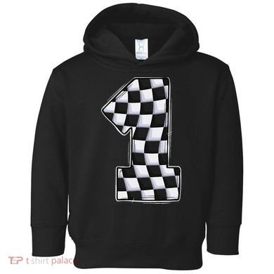 1 Year Old Pit Crew One Car Racing 1st Birthday Race Car Toddler Hoodie