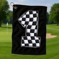 1 Year Old Pit Crew One Car Racing 1st Birthday Race Car Golf Towel thumb 1