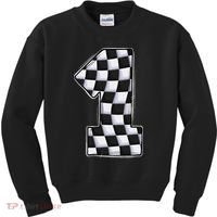 1 Year Old Pit Crew One Car Racing 1st Birthday Race Car Kids Sweatshirt thumb 0