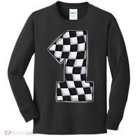 1 Year Old Pit Crew One Car Racing 1st Birthday Race Car Kids Long Sleeve Shirt thumb 0