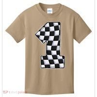1 Year Old Pit Crew One Car Racing 1st Birthday Race Car Kids T-Shirt thumb 0