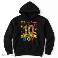10 Year Old Building Blocks 10th Birthday Boy Hoodie thumb 0