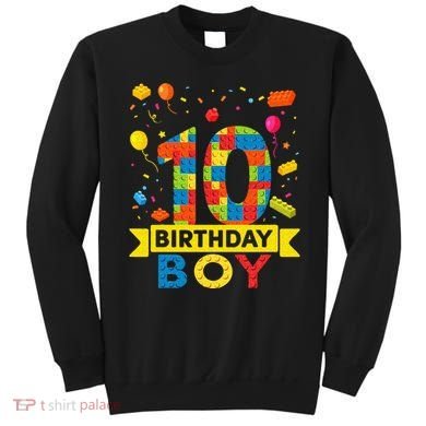 10 Year Old Building Blocks 10th Birthday Boy Sweatshirt