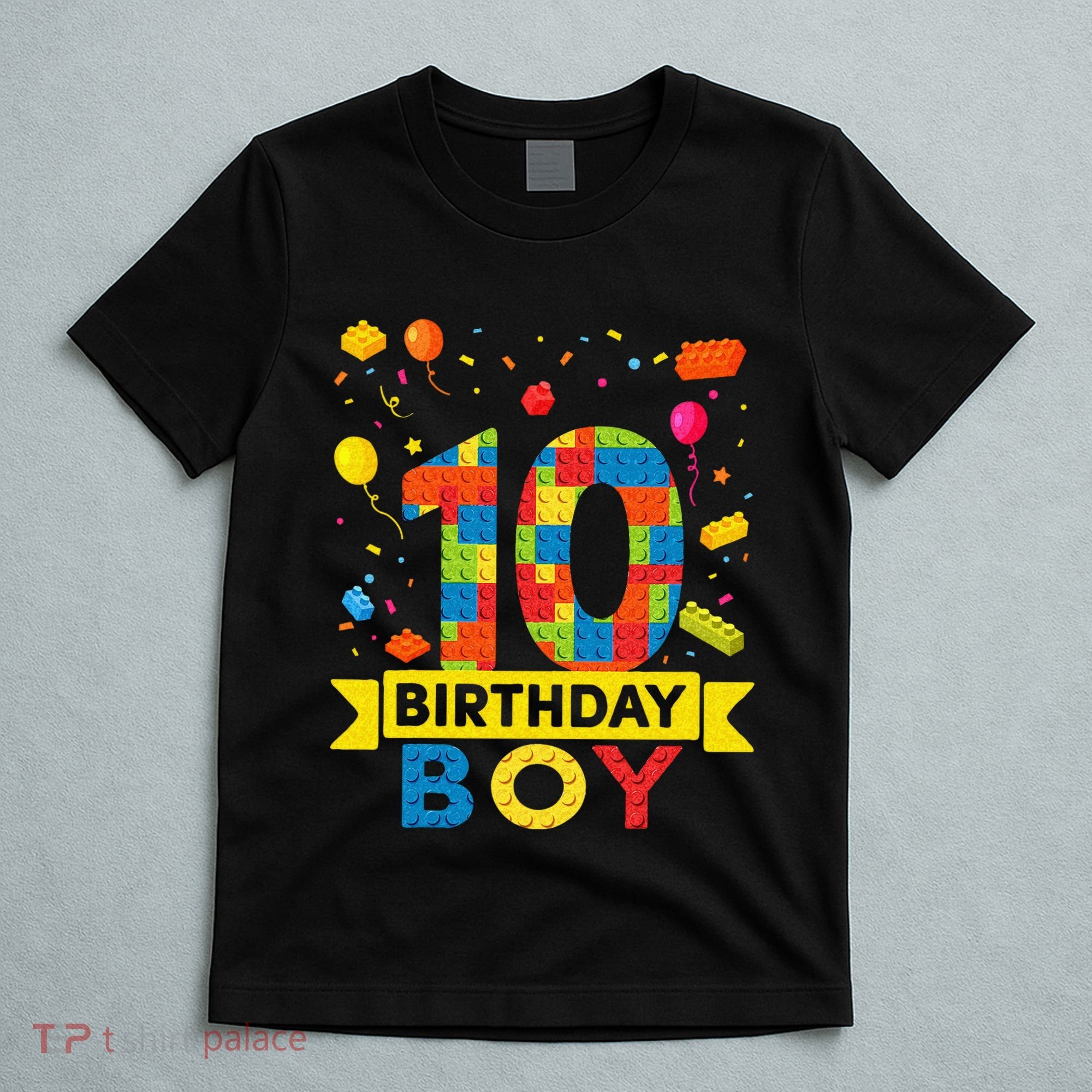 10 Year Old Building Blocks 10th Birthday Boy T-Shirt