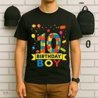 10 Year Old Building Blocks 10th Birthday Boy T-Shirt thumb 6