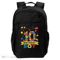 10 Year Old Building Blocks 10th Birthday Boy Backpack thumb 0