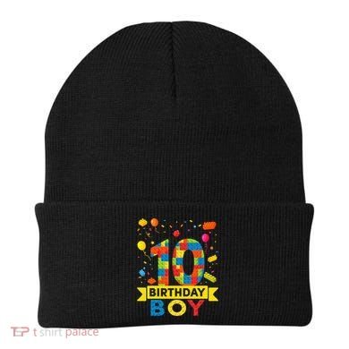 10 Year Old Building Blocks 10th Birthday Boy Beanie