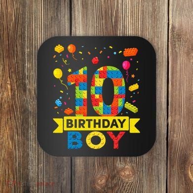 10 Year Old Building Blocks 10th Birthday Boy Coaster