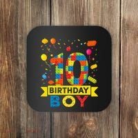10 Year Old Building Blocks 10th Birthday Boy Coaster thumb 0