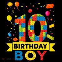 10 Year Old Building Blocks 10th Birthday Boy Women's Hoodie thumb 2