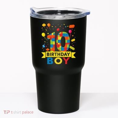 10 Year Old Building Blocks 10th Birthday Boy Tumbler