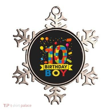10 Year Old Building Blocks 10th Birthday Boy Ornament