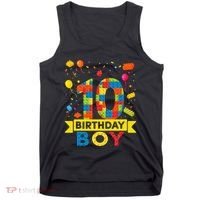 10 Year Old Building Blocks 10th Birthday Boy Tank Top thumb 0