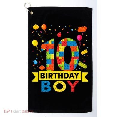 10 Year Old Building Blocks 10th Birthday Boy Golf Towel
