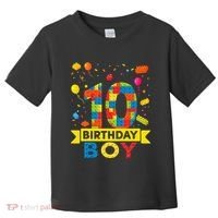 10 Year Old Building Blocks 10th Birthday Boy Toddler T-Shirt thumb 0