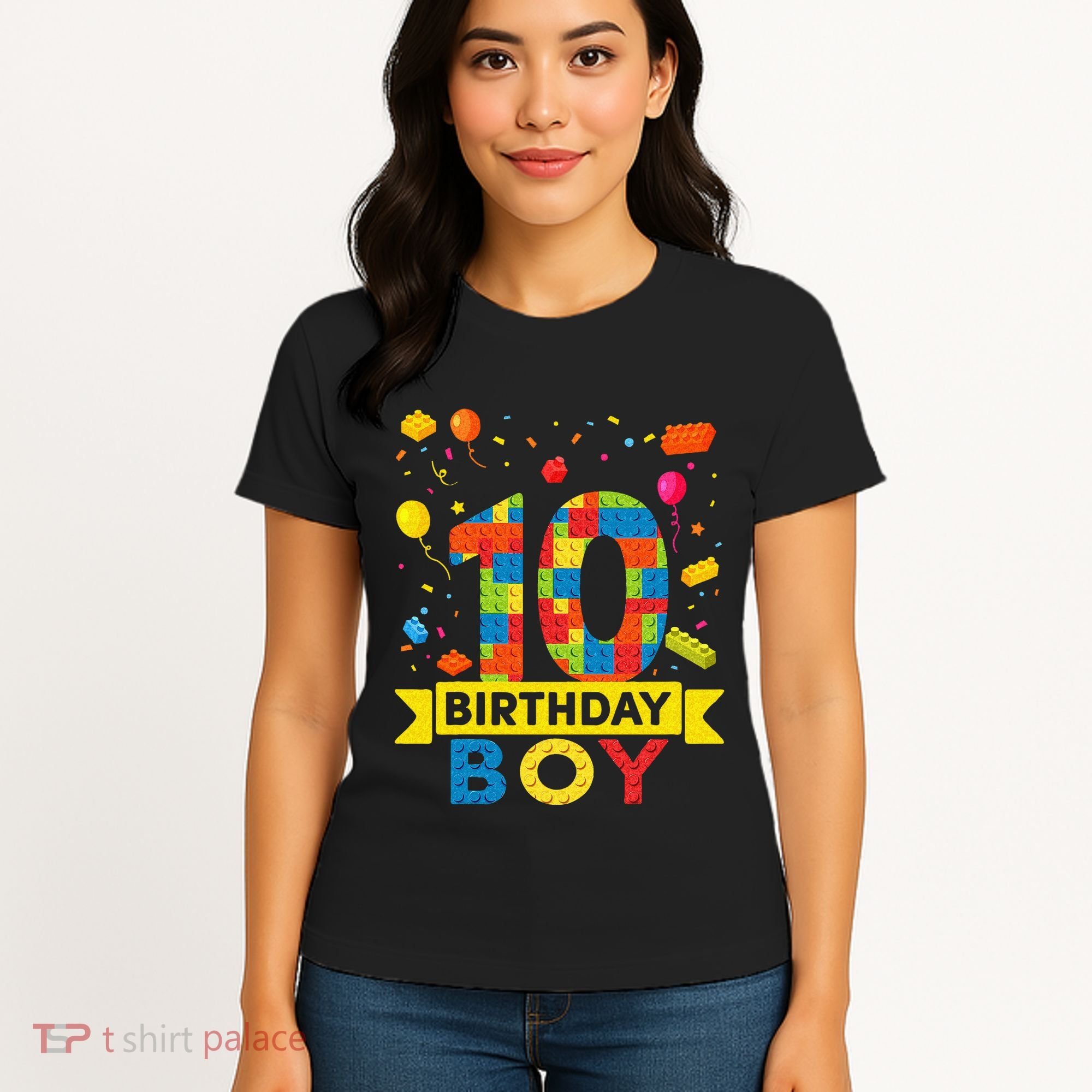 10 Year Old Building Blocks 10th Birthday Boy Women's T-Shirt