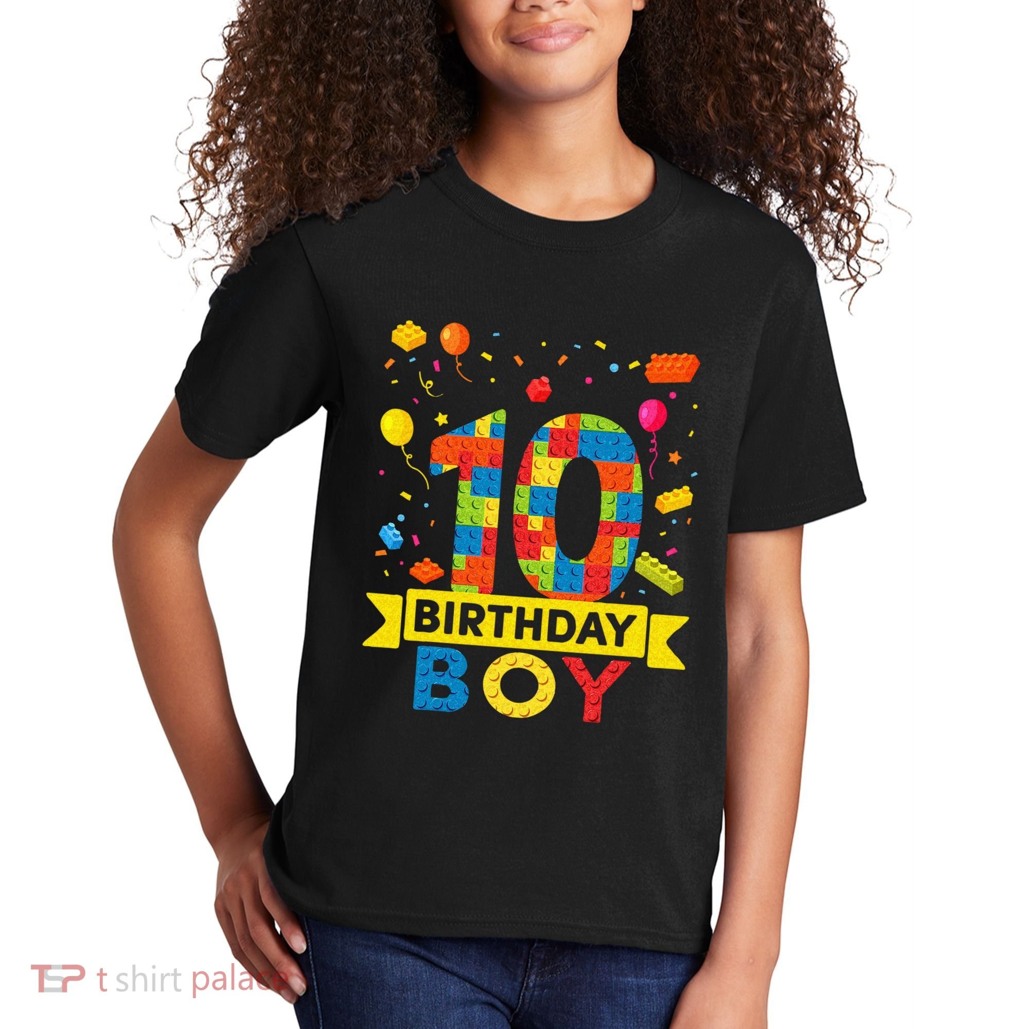 10 Year Old Building Blocks 10th Birthday Boy Kids T-Shirt