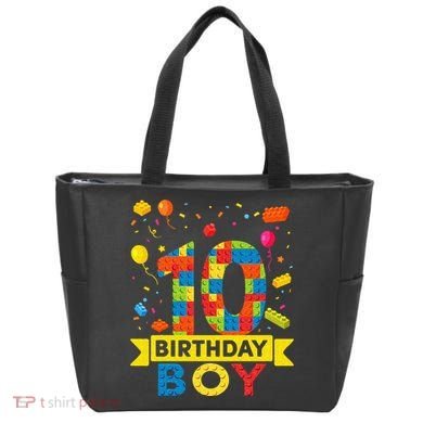 10 Year Old Building Blocks 10th Birthday Boy Tote Bag