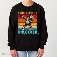 10 Year Old Birthday Dabbing Boy Bruh 10th Level Unlocked Women's Sweatshirt thumb 0