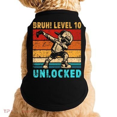10 Year Old Birthday Dabbing Boy Bruh 10th Level Unlocked Doggie Tank