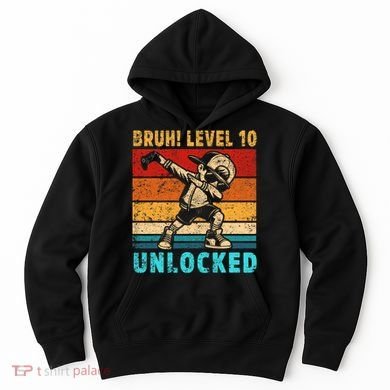 10 Year Old Birthday Dabbing Boy Bruh 10th Level Unlocked Hoodie