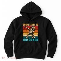 10 Year Old Birthday Dabbing Boy Bruh 10th Level Unlocked Hoodie thumb 0