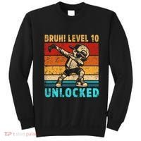 10 Year Old Birthday Dabbing Boy Bruh 10th Level Unlocked Sweatshirt thumb 0