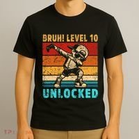 10 Year Old Birthday Dabbing Boy Bruh 10th Level Unlocked T-Shirt thumb 3