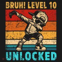 10 Year Old Birthday Dabbing Boy Bruh 10th Level Unlocked Women's Hoodie thumb 2