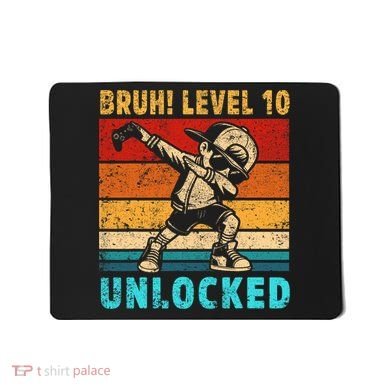 10 Year Old Birthday Dabbing Boy Bruh 10th Level Unlocked Mousepad