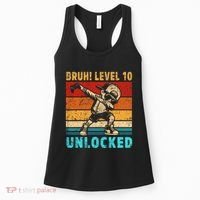 10 Year Old Birthday Dabbing Boy Bruh 10th Level Unlocked Women's Tank Top thumb 0